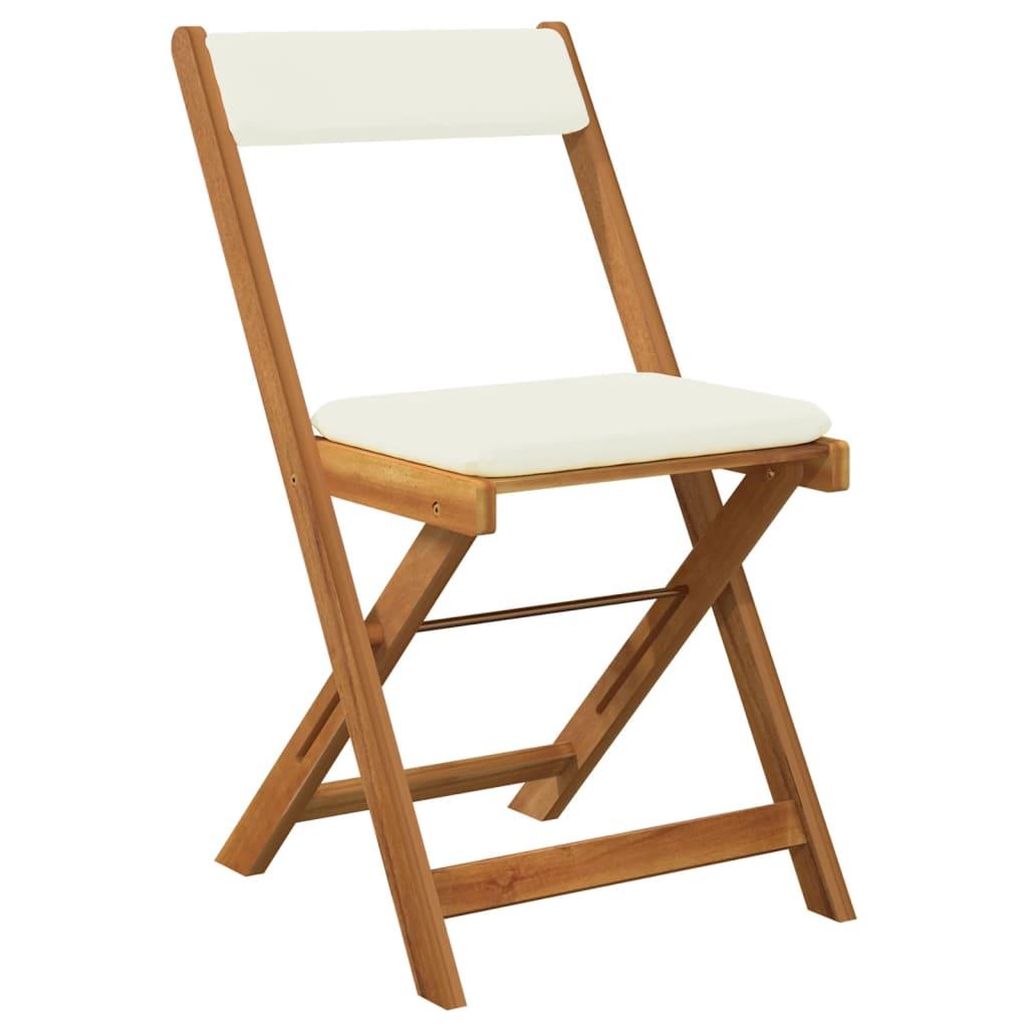 Voir la diapositive 4 : VIDAXL Ensemble de bistro pliable 3 pcs avec coussins Acacia solide