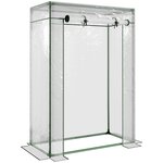 OUTSUNNY Serre de Jardin serre à tomates 1L x 0,5l x 1,5H m porte zippée déroulante acier thermolaqué PVC haute densité 140 g/m² anti-UV