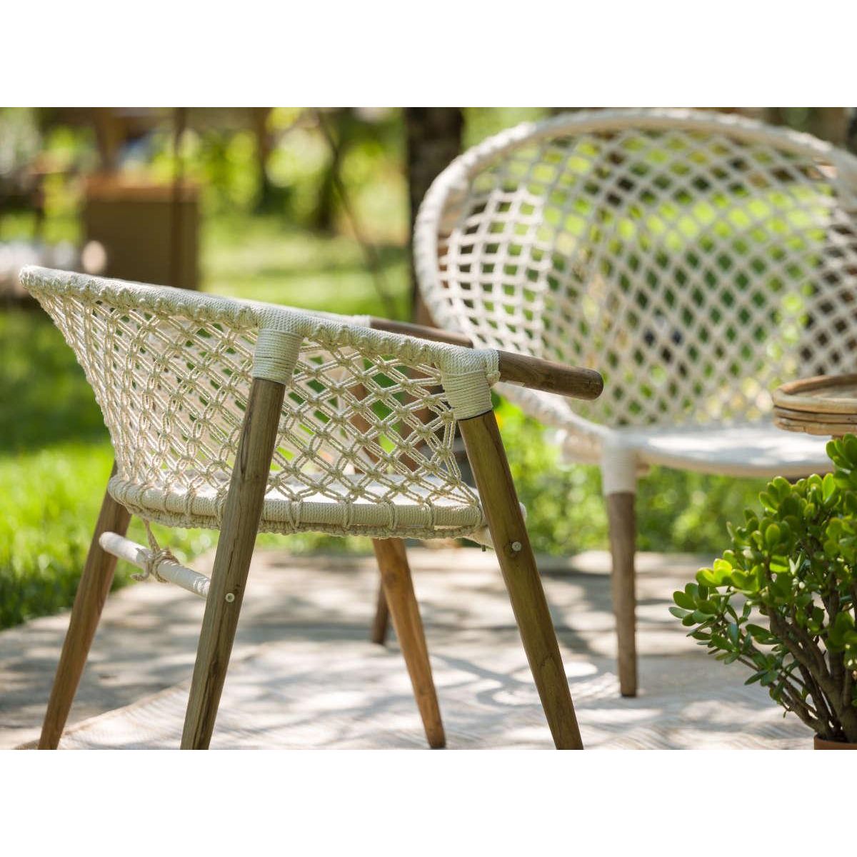 Jardiline Fauteuil de jardin en macramé coton - Jardiline