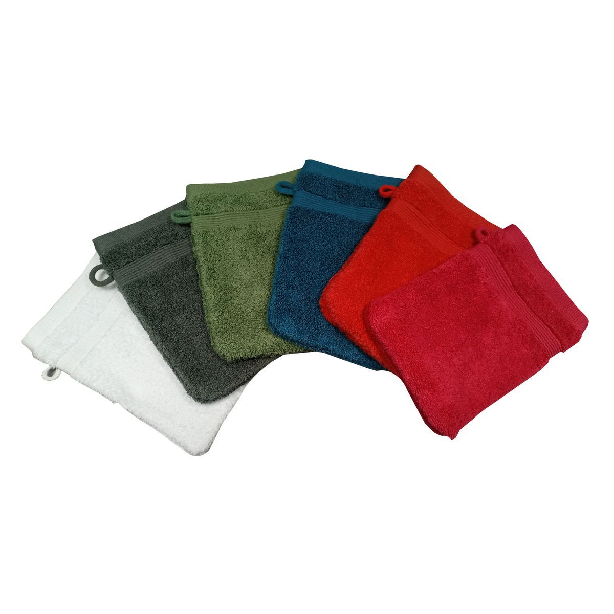 ACTUEL Lot de 2 gants de toilette unis en coton 500 g/m²