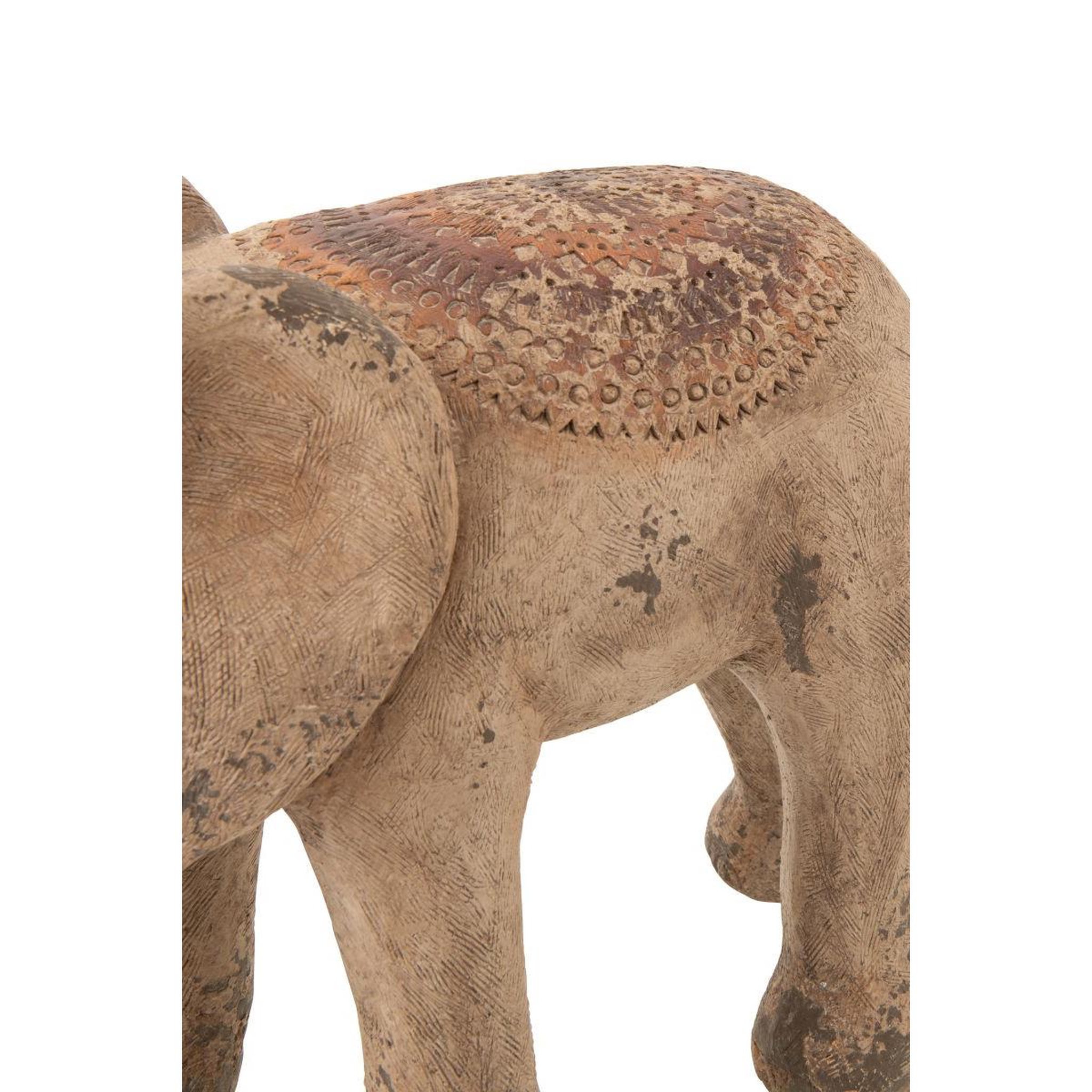 Voir la diapositive 4 : J-LINE Statue éléphant extérieur  antik  80cm multicolore