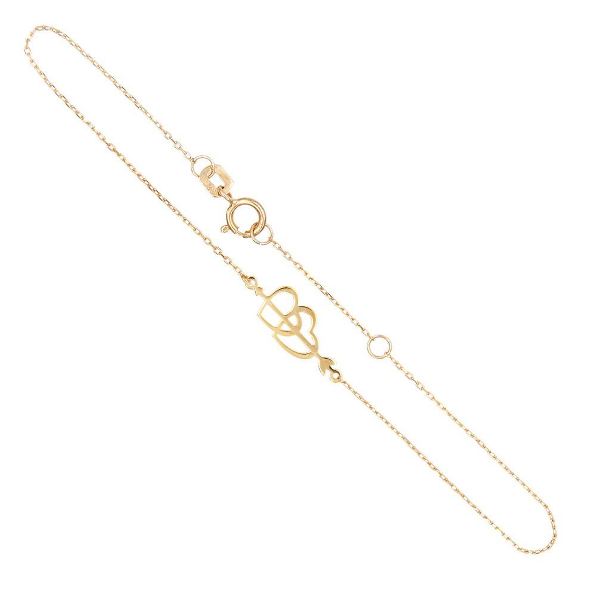 L'ATELIER D'AZUR Bracelet Or Jaune - Motif Coeurs et Flèche