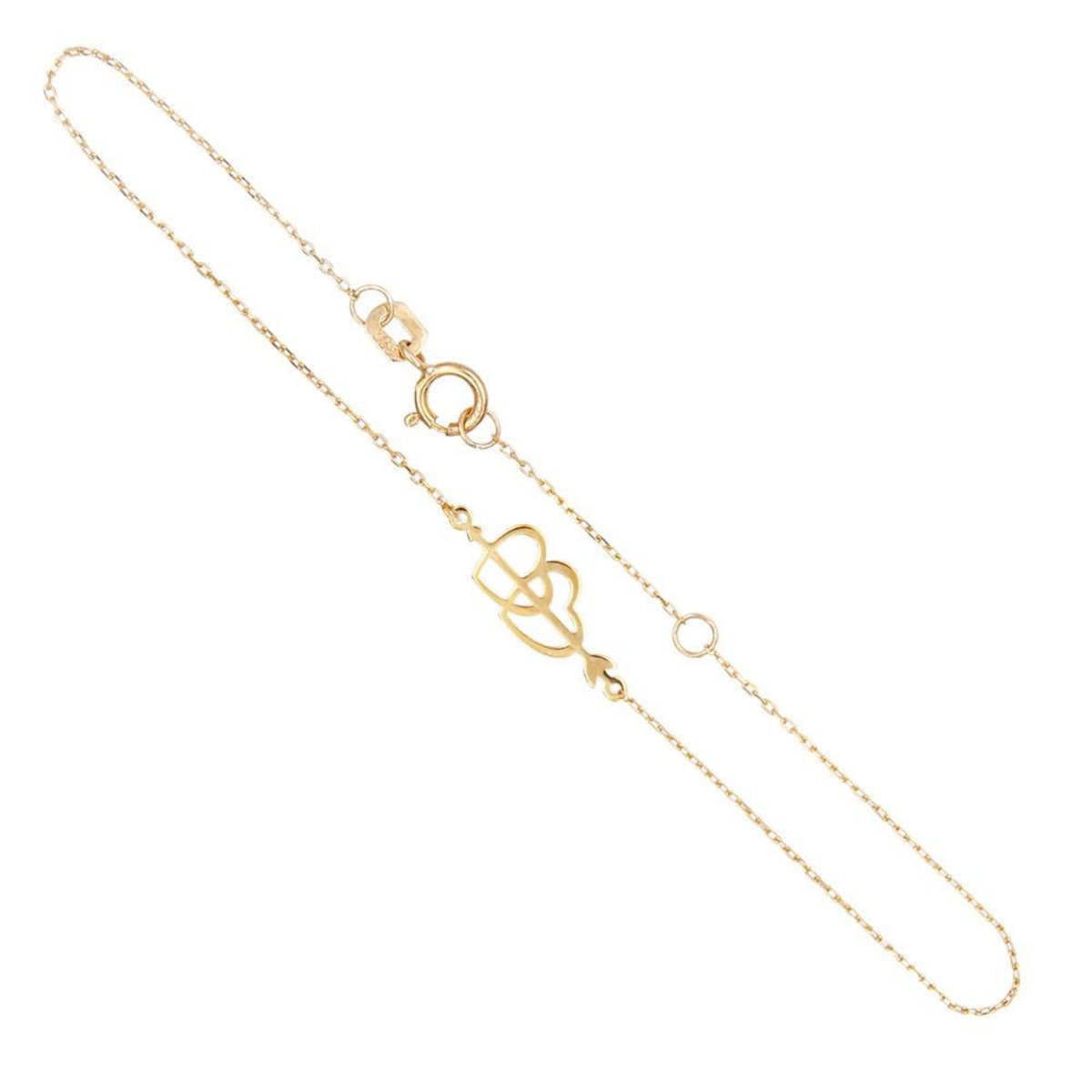 L'ATELIER D'AZUR Bracelet Or Jaune - Motif Coeurs et Flèche