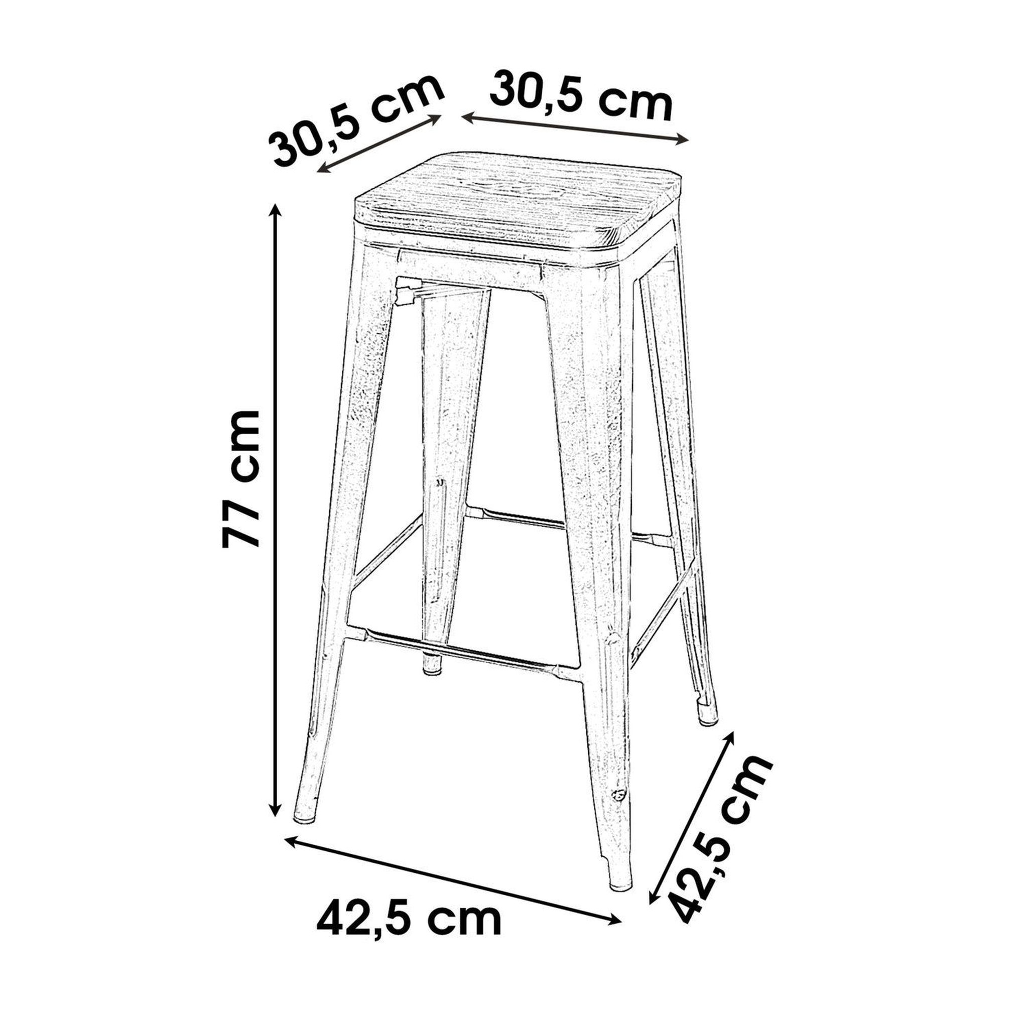 Voir la diapositive 2 : TOILINUX Lot de 4 tabourets de bar vintage liv