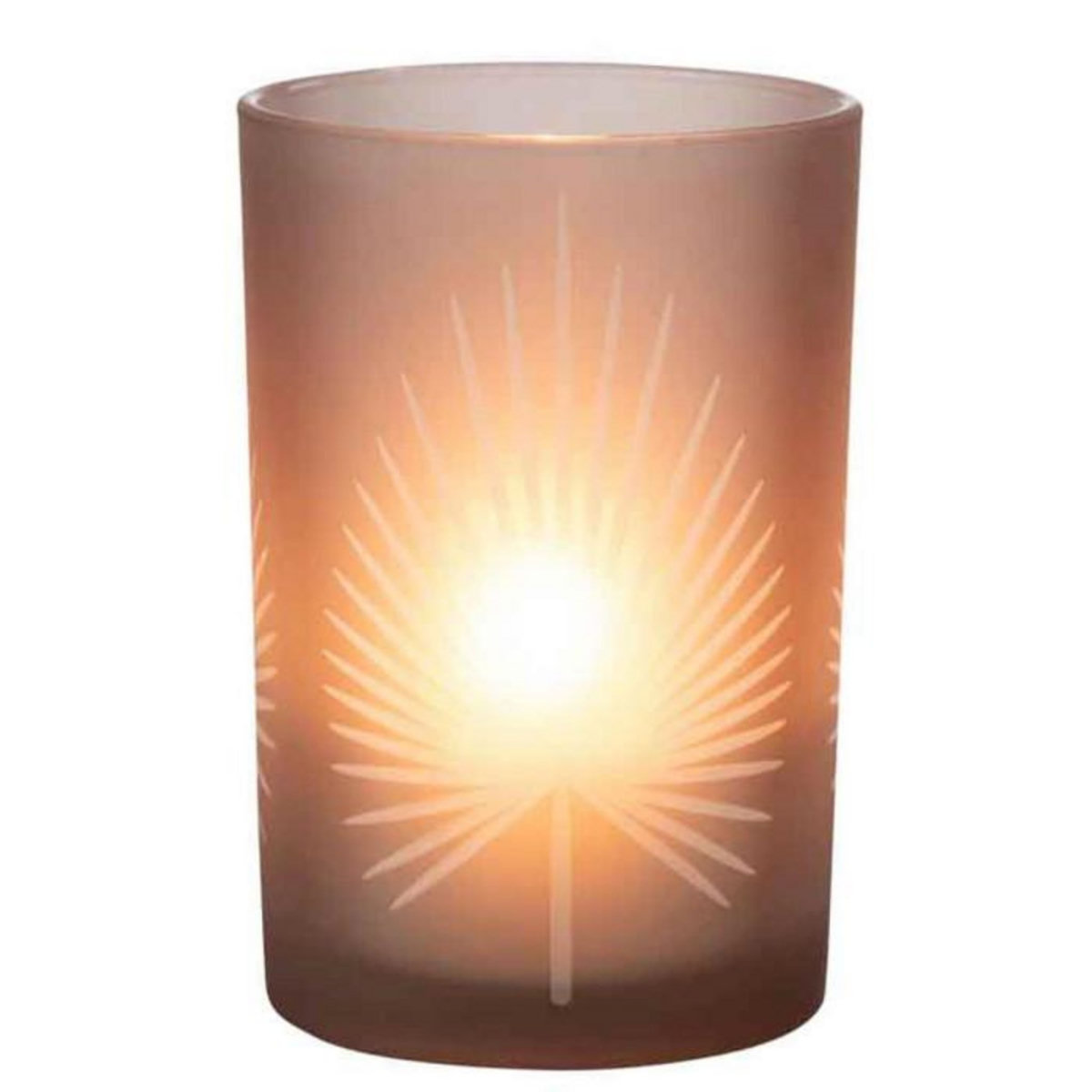 Paris Prix Photophore Déco  Feuilles de Palmier  18cm Marron