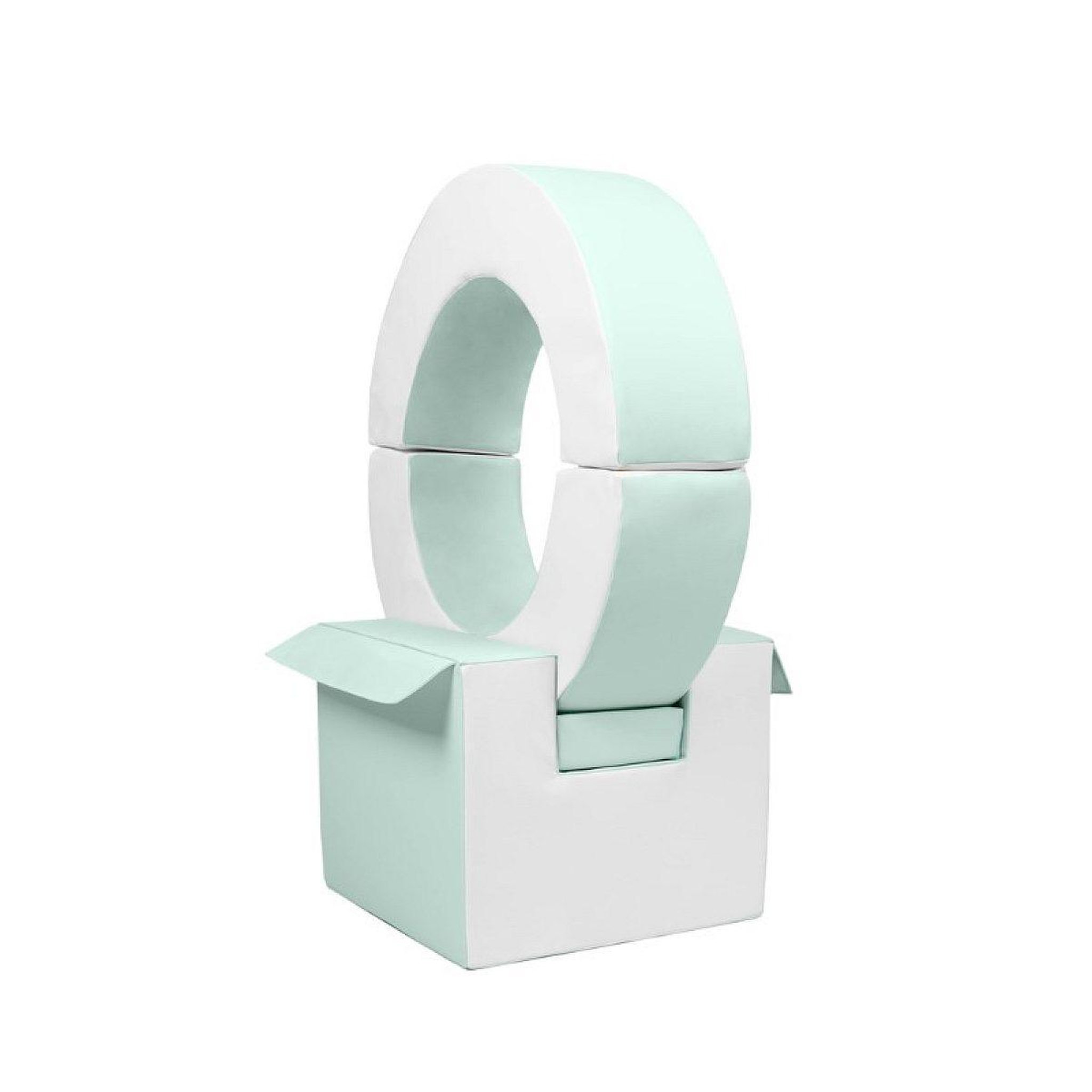 VELINDA Ensemble de cerceaux 3 blocs blanc menthe