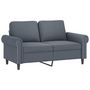 Voir la diapositive 4 : VIDAXL Canape 2 places avec oreillers gris fonce 120 cm velours