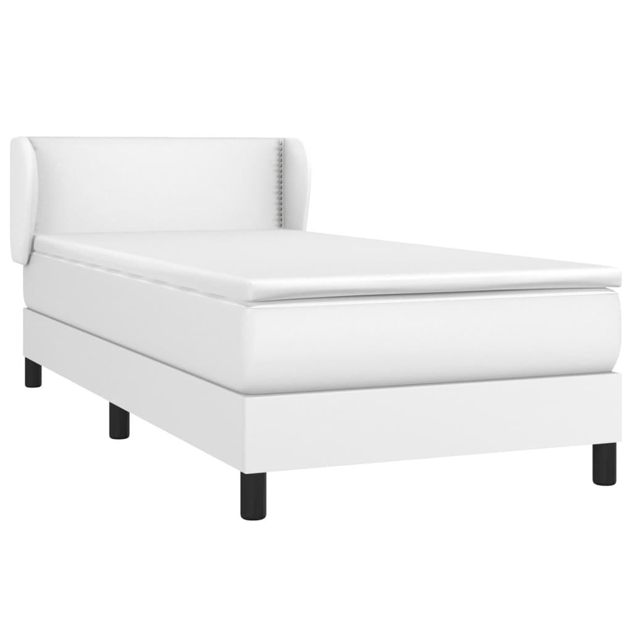 Voir la diapositive 3 : VIDAXL Sommier a lattes de lit avec matelas Blanc 80x200 cm Similicuir