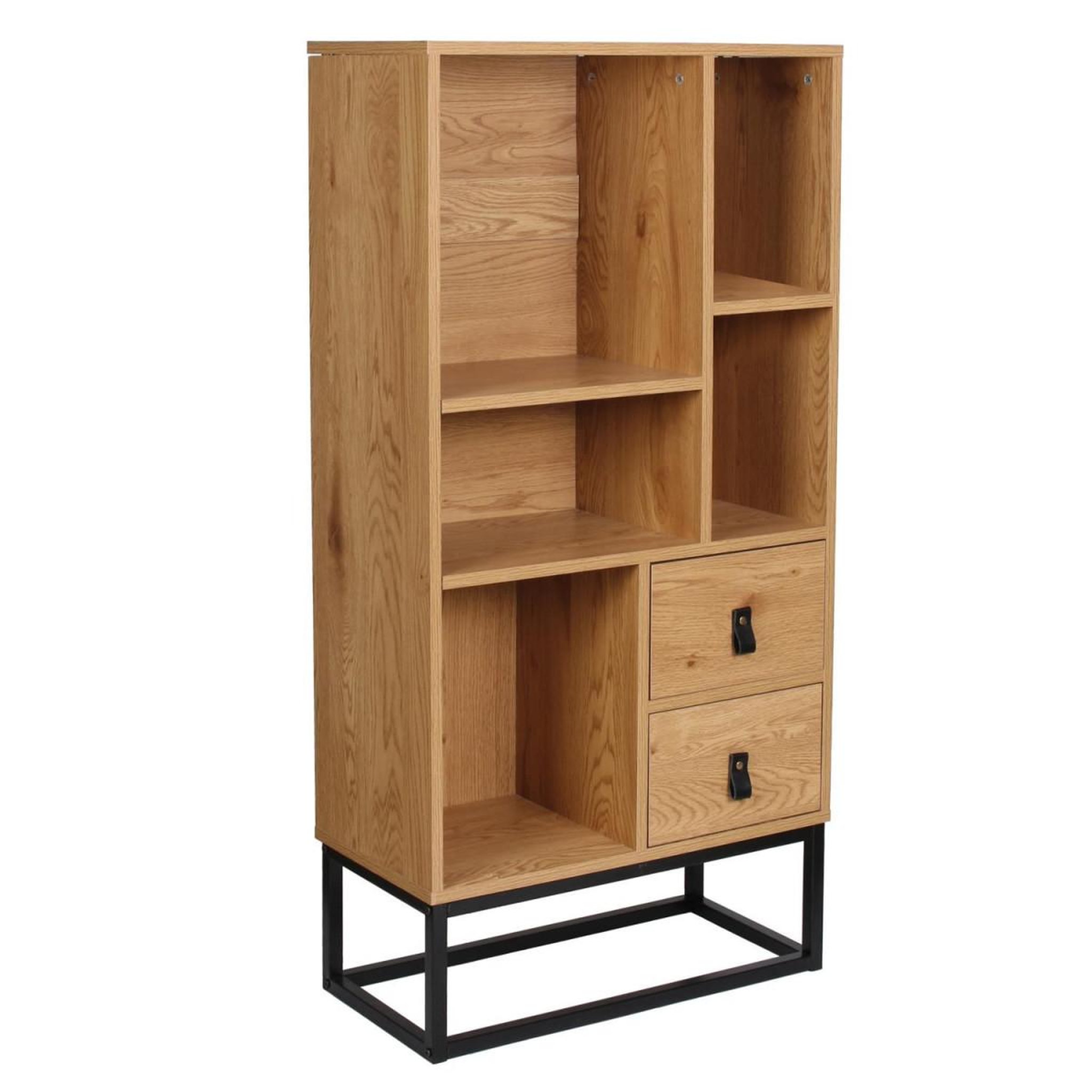 The Home Deco Factory Bibliothèque Design  Abbott  120cm Naturel & Noir