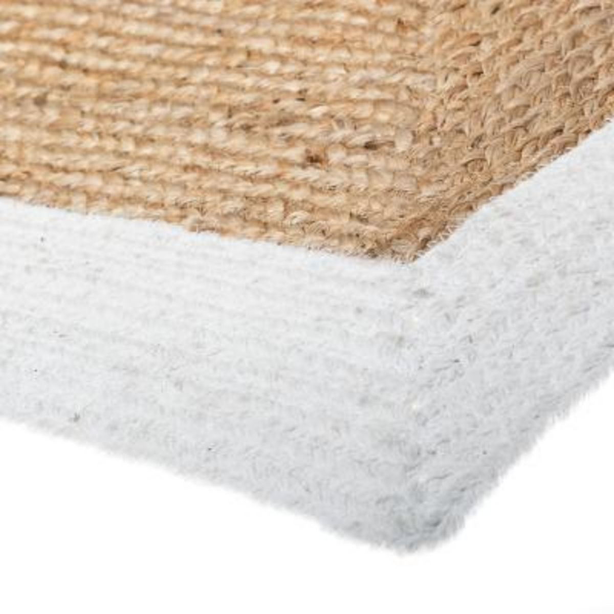 ATMOSPHERA Tapis rectangle bord blanc en Jute coton