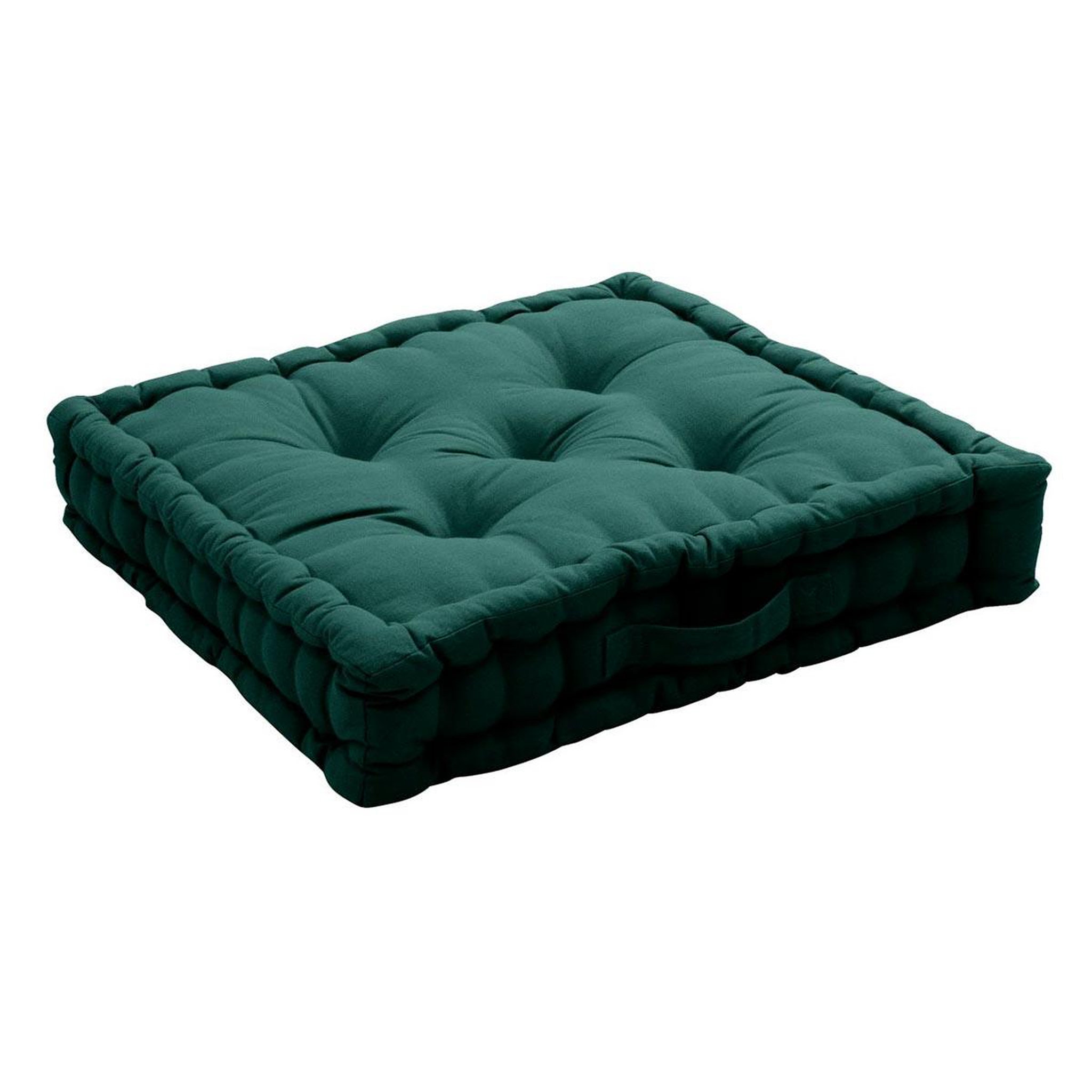 ENJOY HOME Coussin de Sol Uni  Panama  50x50cm Vert Foncé