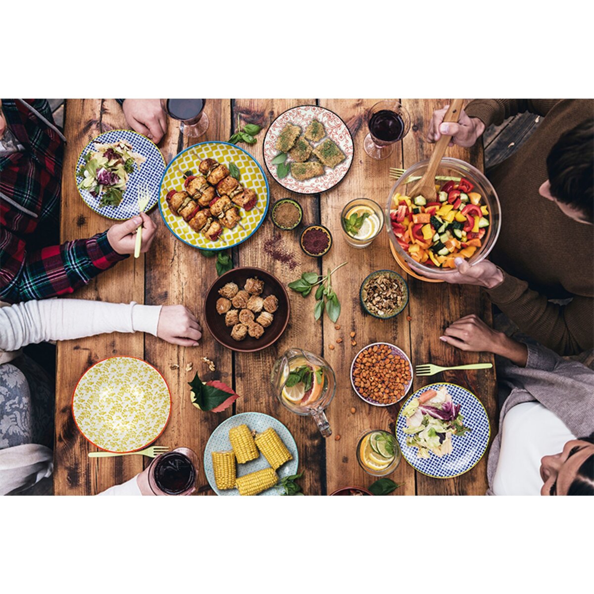 ARD TIME Service d'assiettes 18 pièces SABAE en céramique