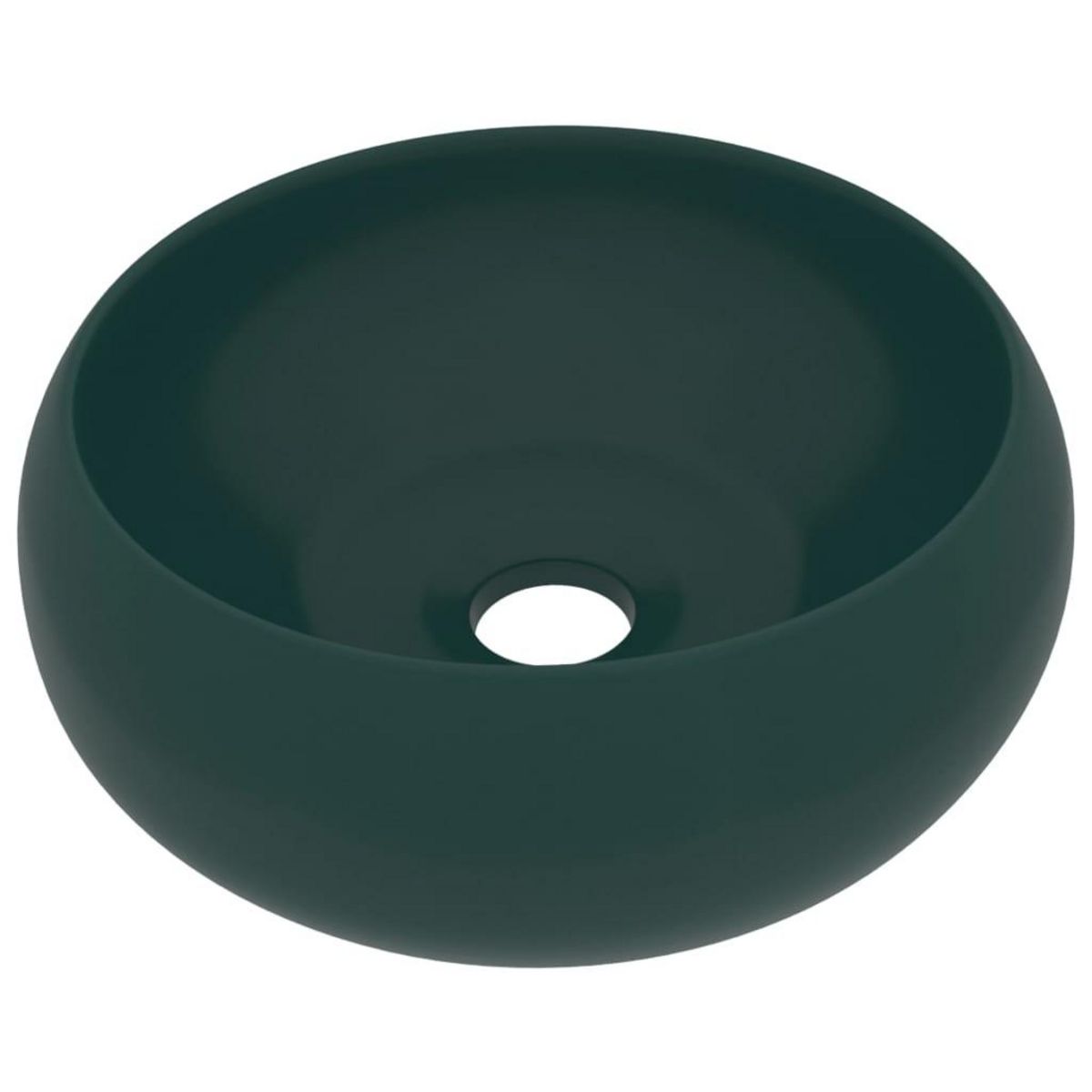 VIDAXL Lavabo rond de luxe Vert fonce mat 40x15 cm Ceramique
