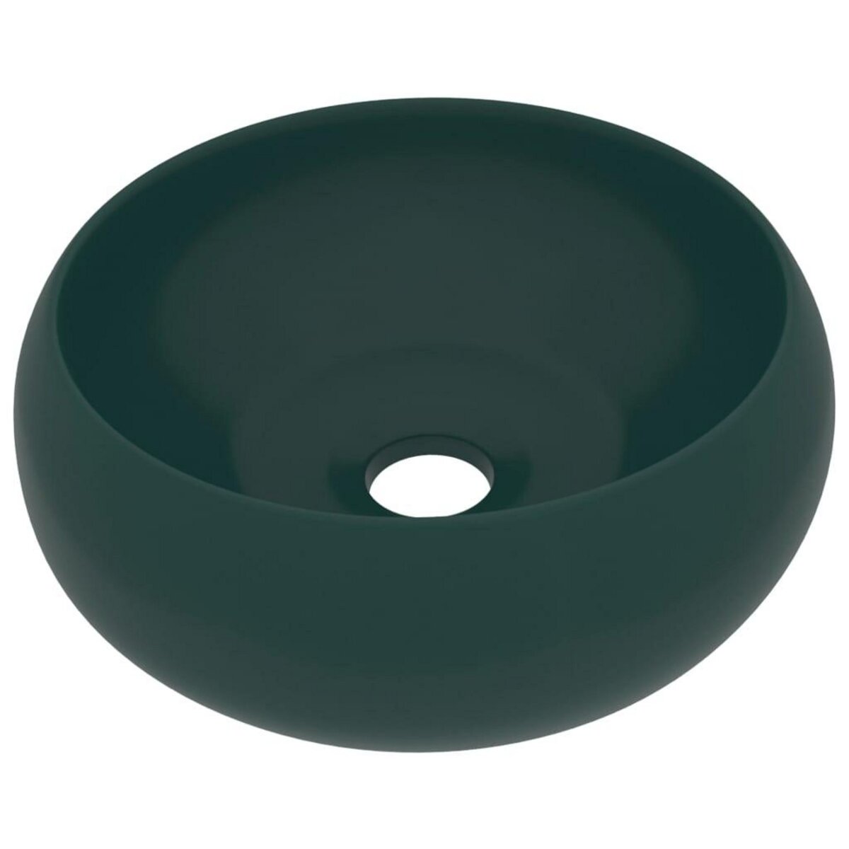 VIDAXL Lavabo rond de luxe Vert fonce mat 40x15 cm Ceramique