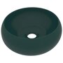 Voir la diapositive 2 : VIDAXL Lavabo rond de luxe Vert fonce mat 40x15 cm Ceramique