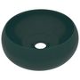 Voir la diapositive 2 : VIDAXL Lavabo rond de luxe Vert fonce mat 40x15 cm Ceramique