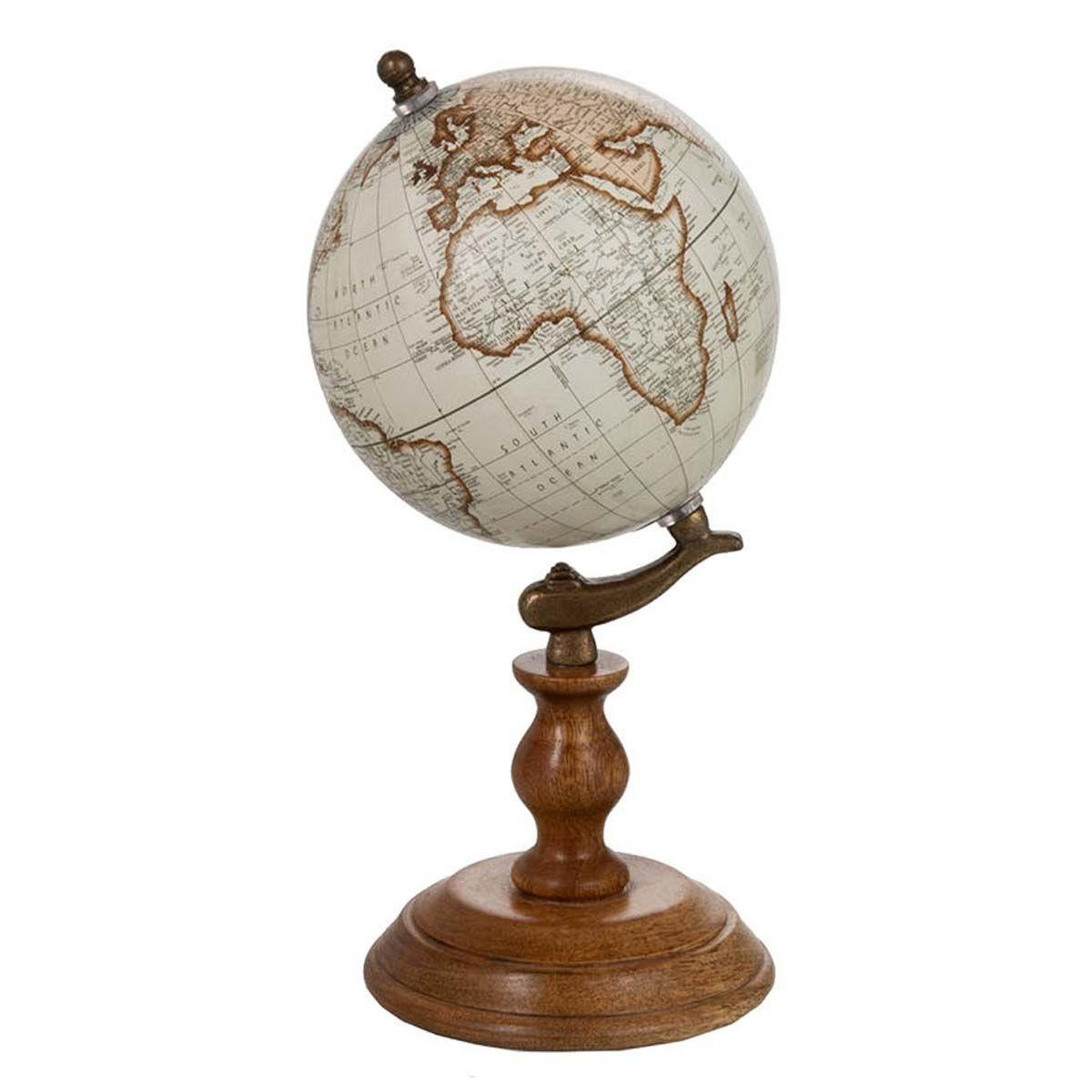 J-LINE Globe déco sur pied  bois  28cm naturel