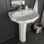 Voir la diapositive 1 : VIDAXL Lavabo autoportant avec socle Ceramique Blanc 580x510x200 mm
