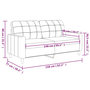Voir la diapositive 6 : VIDAXL Canape a 2 places Creme 140 cm Tissu