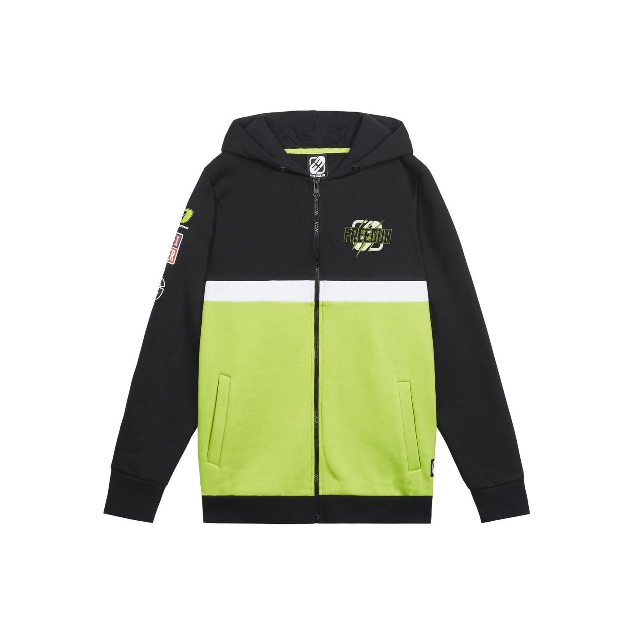 Voir la diapositive 1 : FREEGUN Sweat garçon à capuche avec zip Collection Racing