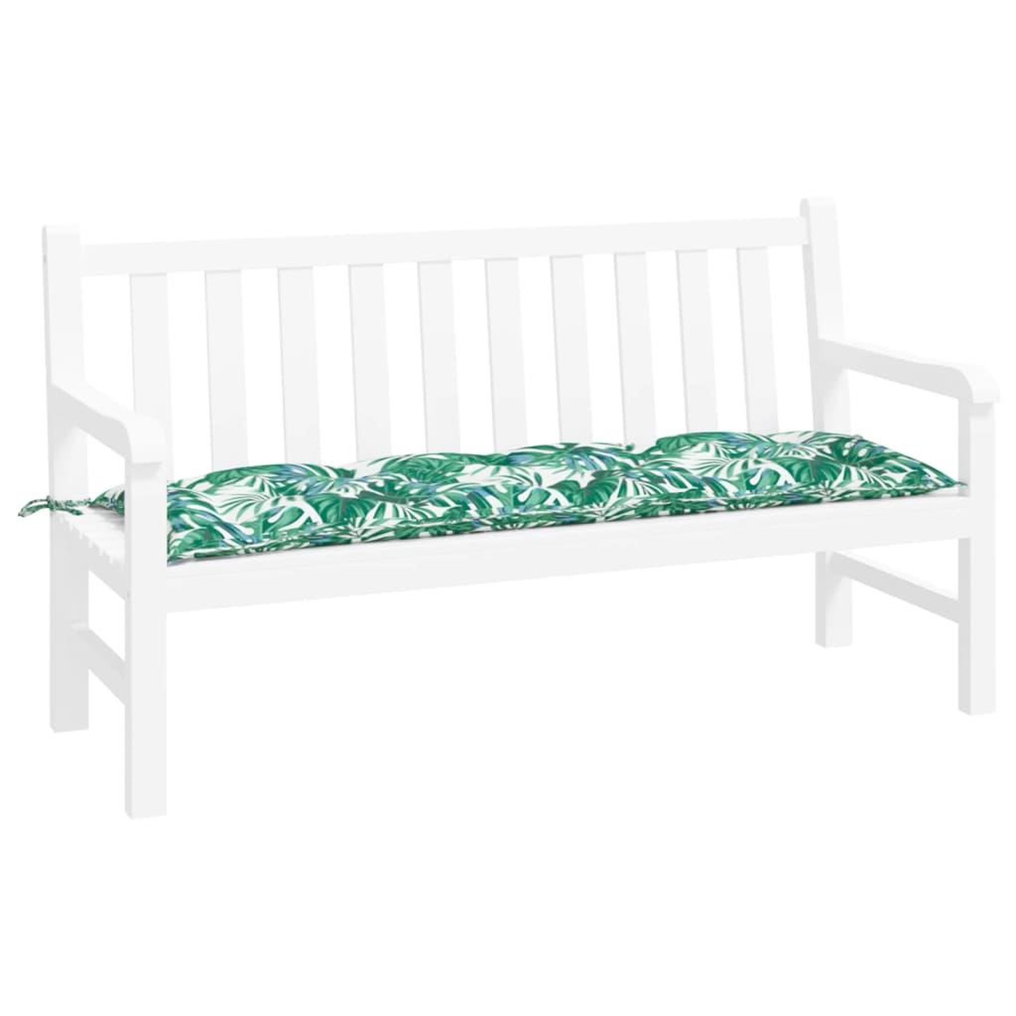 Voir la diapositive 3 : VIDAXL Coussin de banc de jardin motif de feuilles 150x50x7 cm