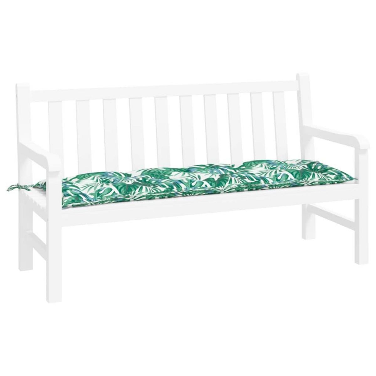 VIDAXL Coussin de banc de jardin motif de feuilles 150x50x7 cm