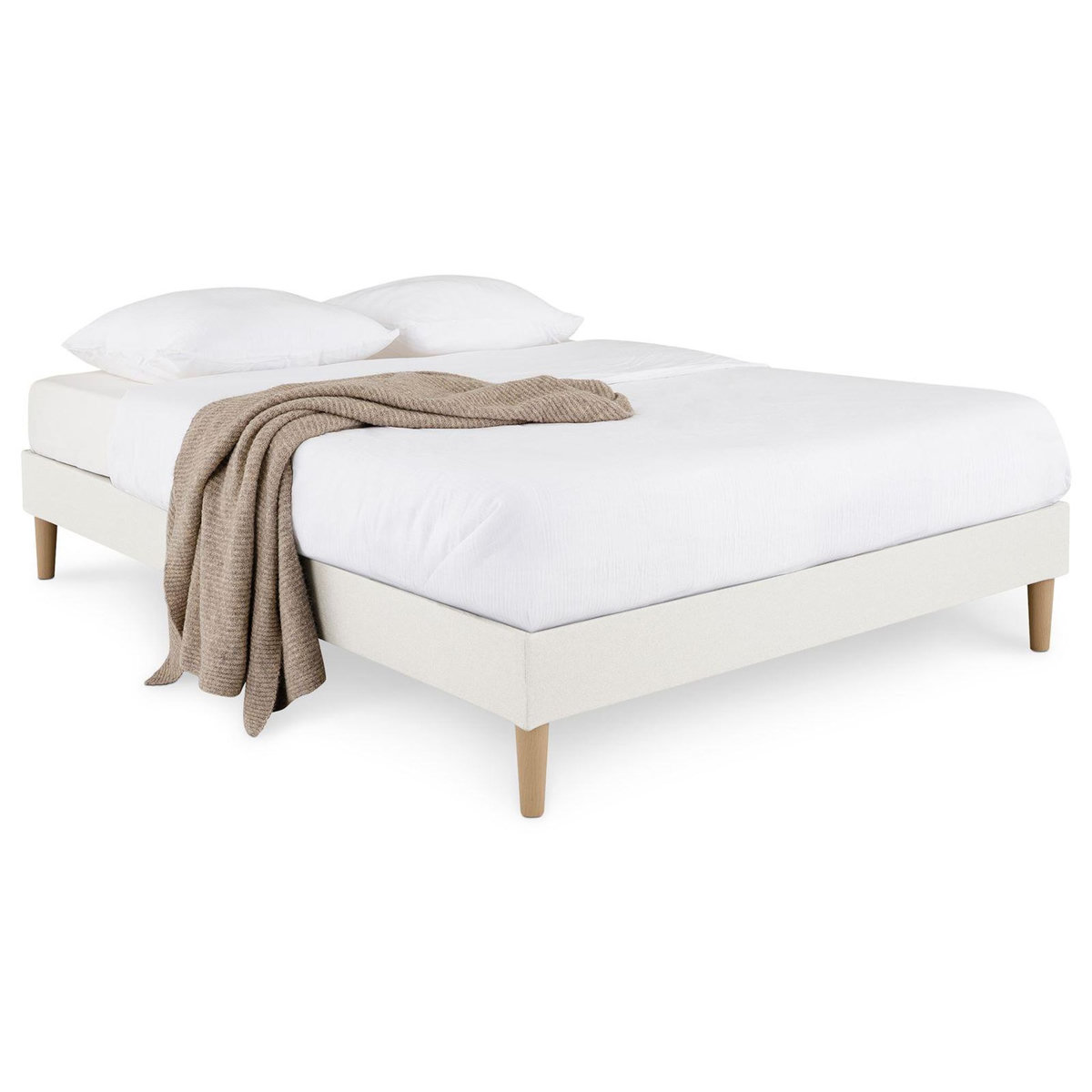 IDIMEX Sommier tapissier VANNES 120 x 190 cm revêtement tissu