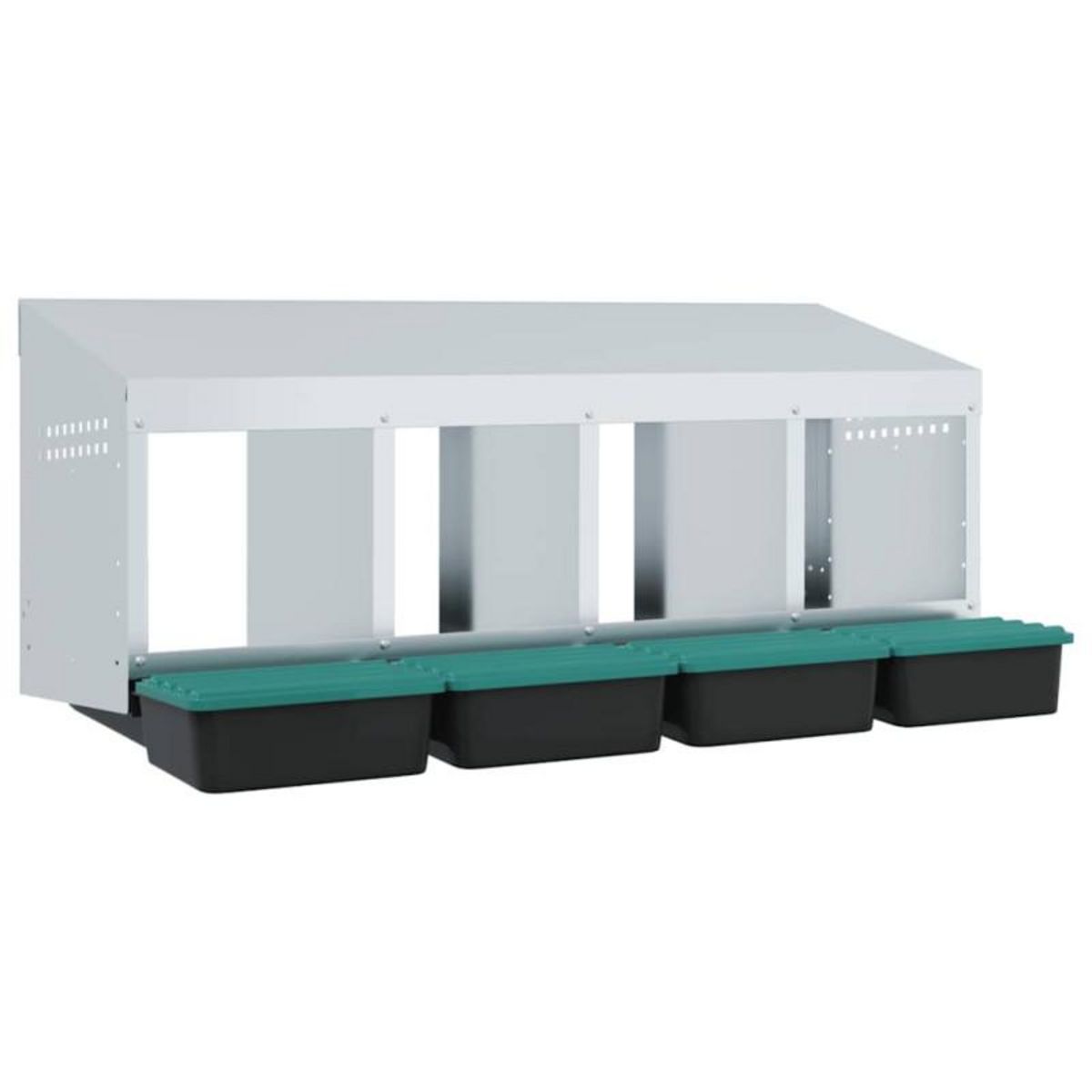 VIDAXL Nichoir à poules4 compartiments, fixation murale, acier galvanisé