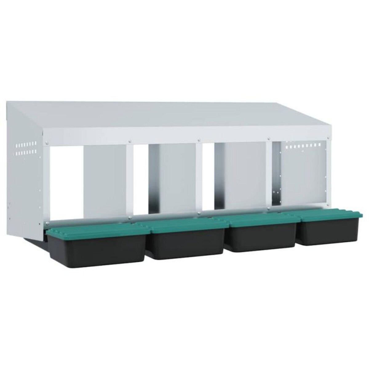 VIDAXL Nichoir à poules4 compartiments, fixation murale, acier galvanisé