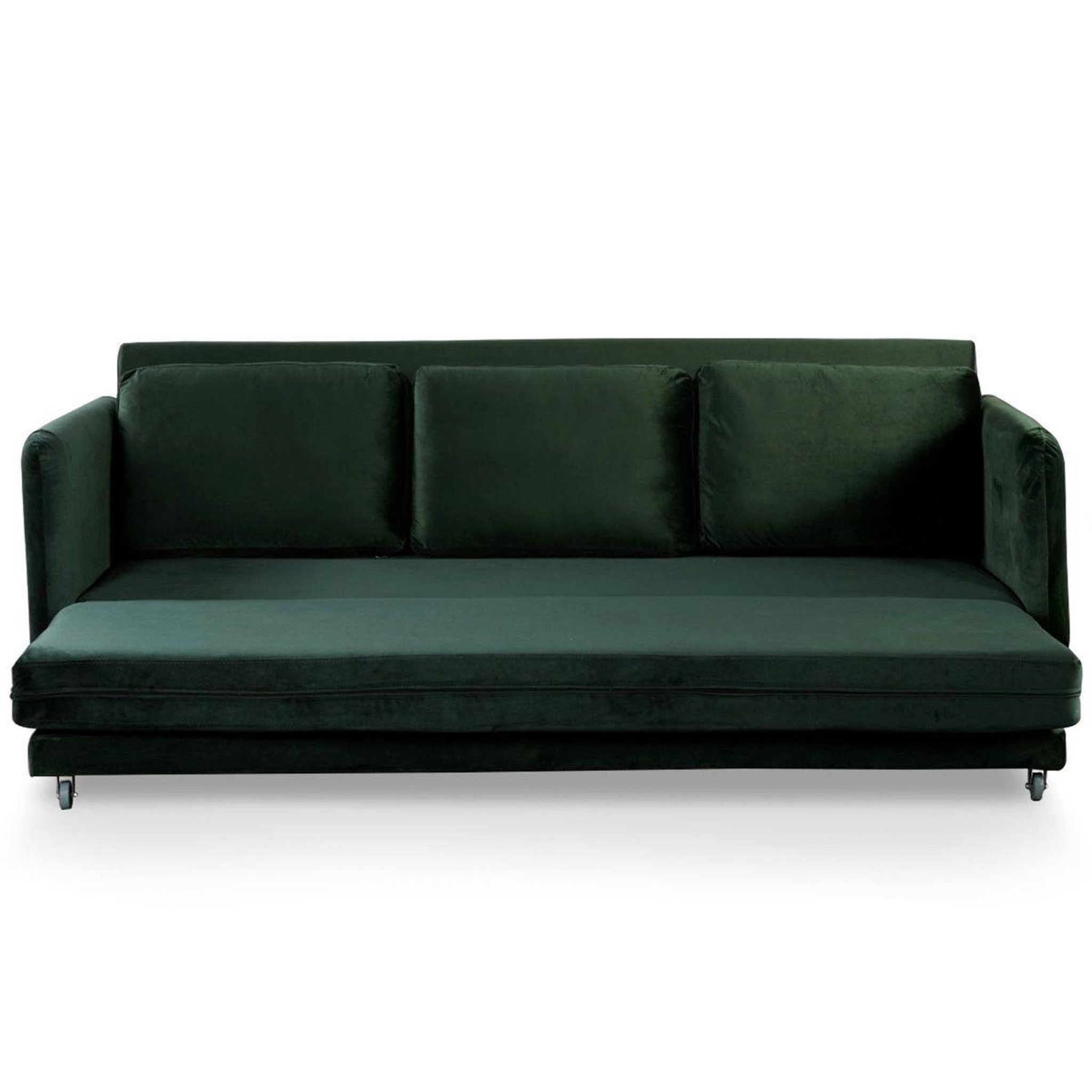 Voir la diapositive 4 : Paris Prix Canapé Convertible en Velours  Zefli  210cm Vert