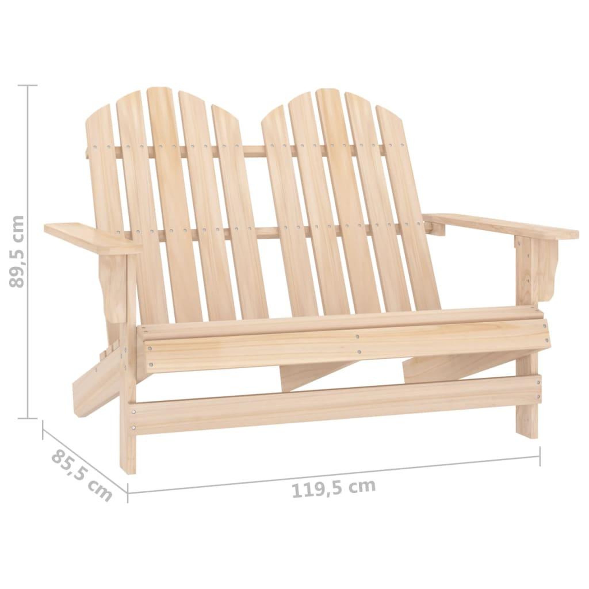 Voir la diapositive 6 : VIDAXL Chaise de jardin Adirondack 2 places bois de sapin massif