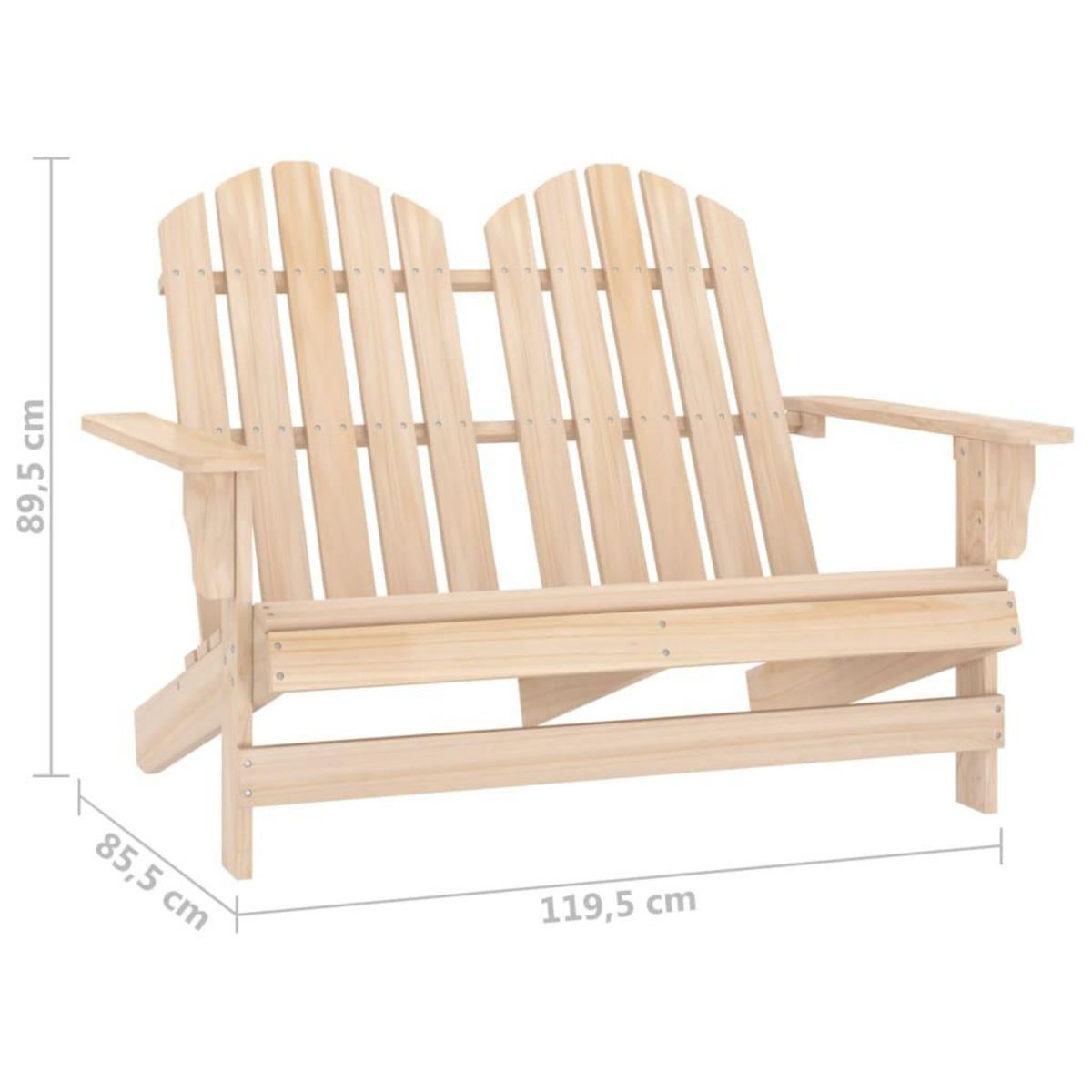 VIDAXL Chaise de jardin Adirondack 2 places bois de sapin massif