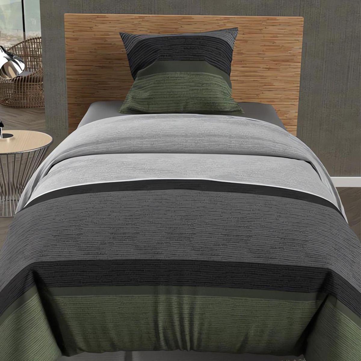 SOLEIL D'OCRE Parure housse de couette en coton 57 Fils/cm2 STRIPE, par Soleil d'ocre