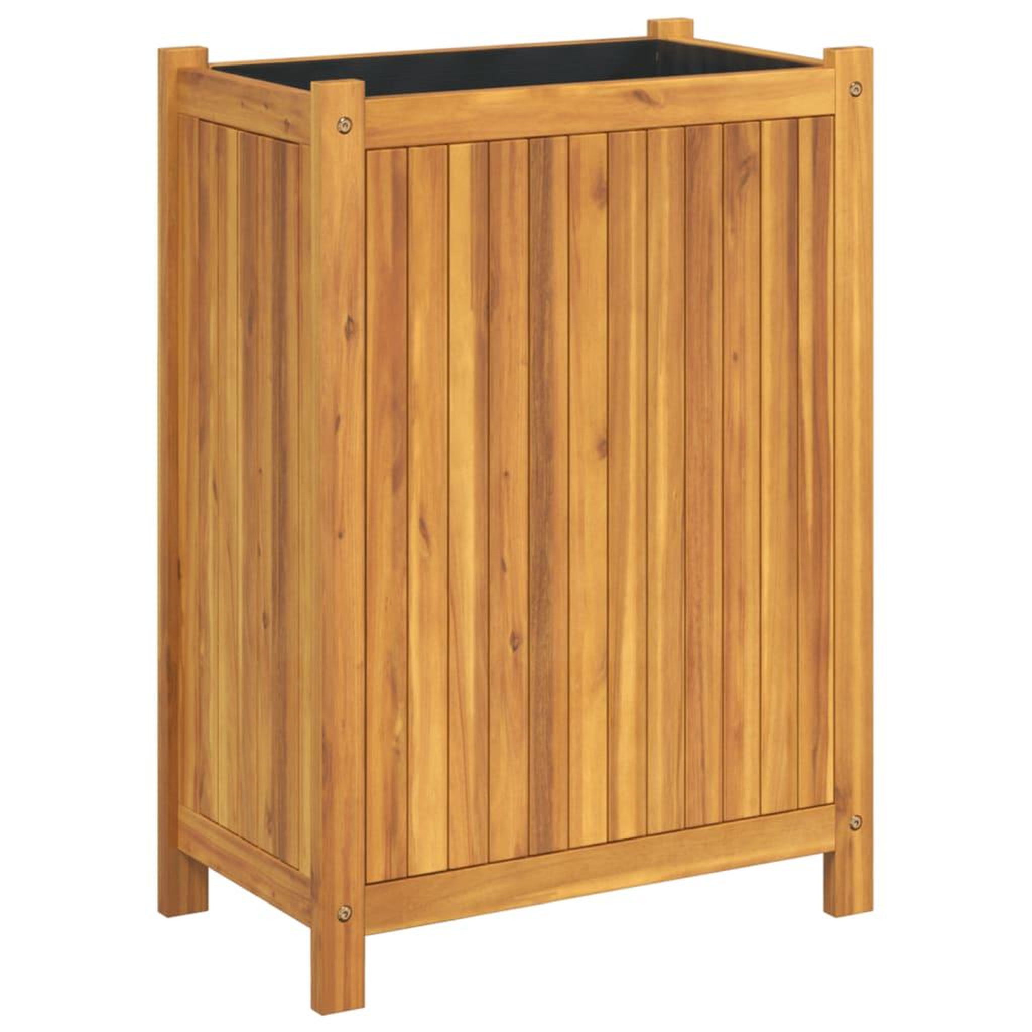 Voir la diapositive 2 : VIDAXL Jardiniere avec doublure 54x31x75 cm bois massif d'acacia