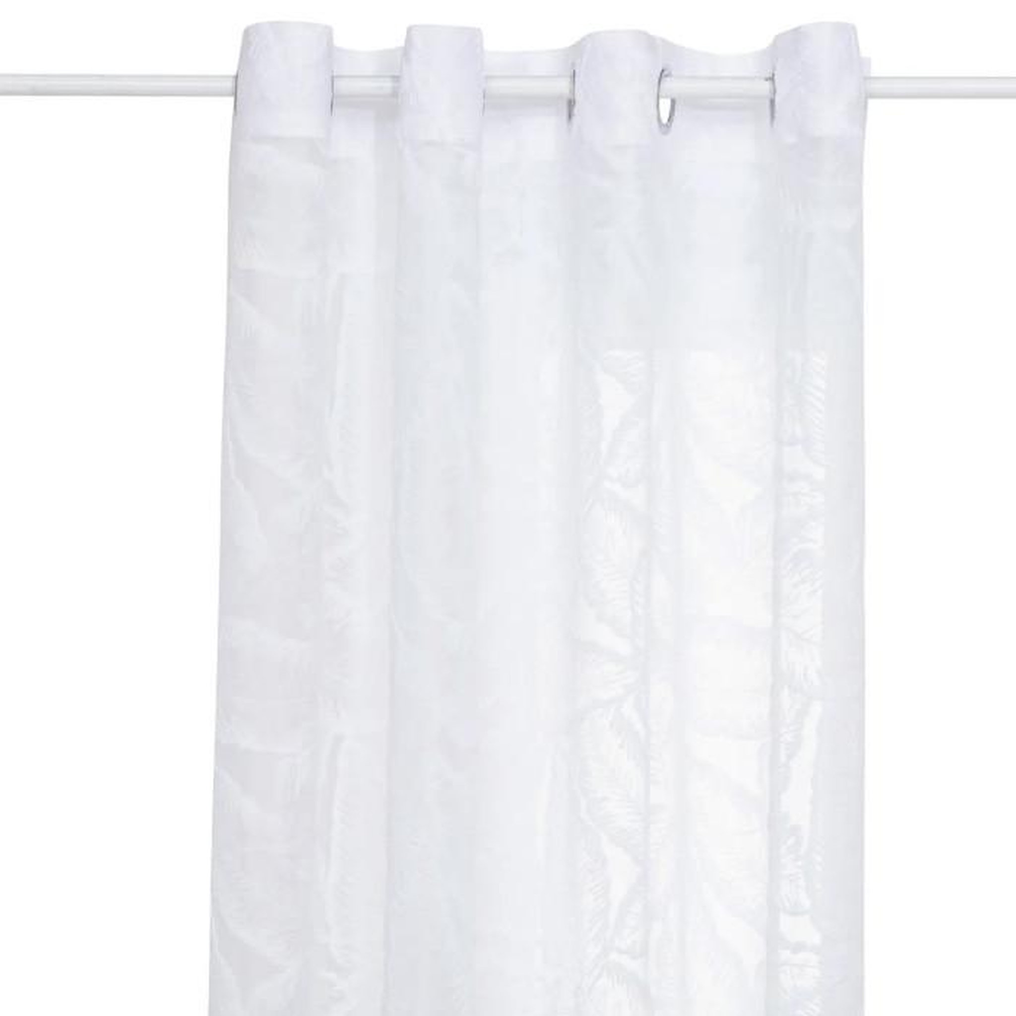 ATMOSPHERA Rideau Voilage Motifs Feuilles  Lazi  140x240cm Blanc