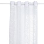 ATMOSPHERA Rideau Voilage Motifs Feuilles  Lazi  140x240cm Blanc