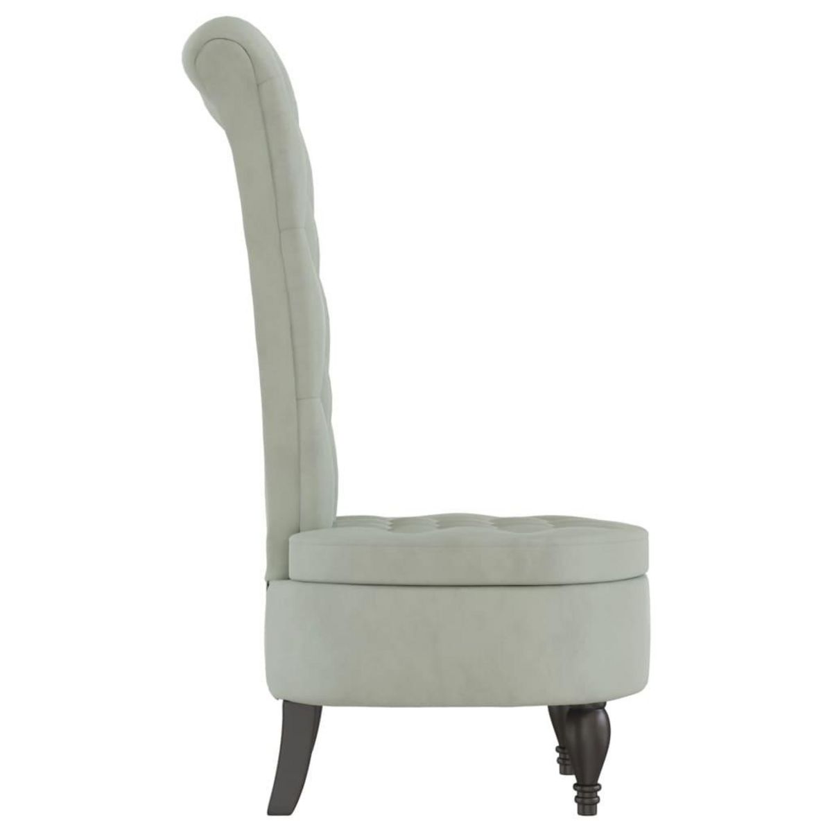 VIDAXL Chaise a dossier haut gris clair velours conception de bouton