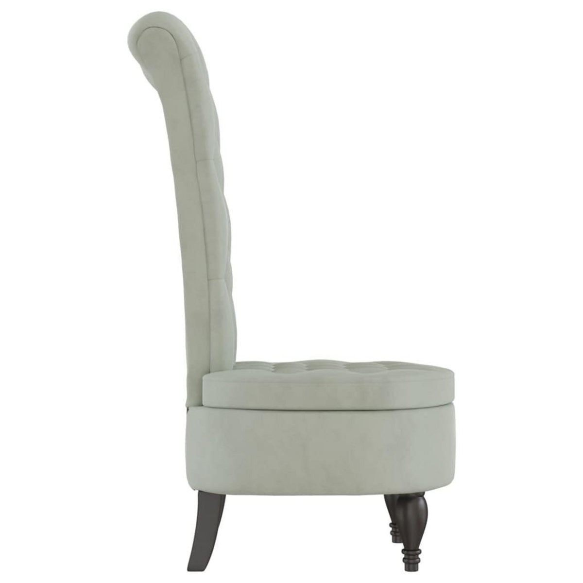 VIDAXL Chaise a dossier haut gris clair velours conception de bouton