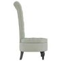Voir la diapositive 4 : VIDAXL Chaise a dossier haut gris clair velours conception de bouton