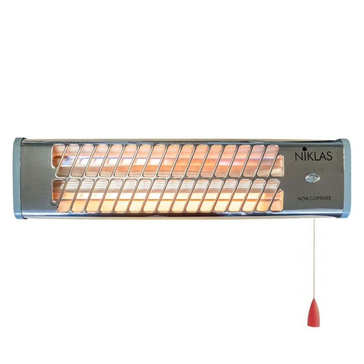 NIKLAS Reglette infrarouge quartz 1200W chauffage mural intérieur et extérieur NIKLAS