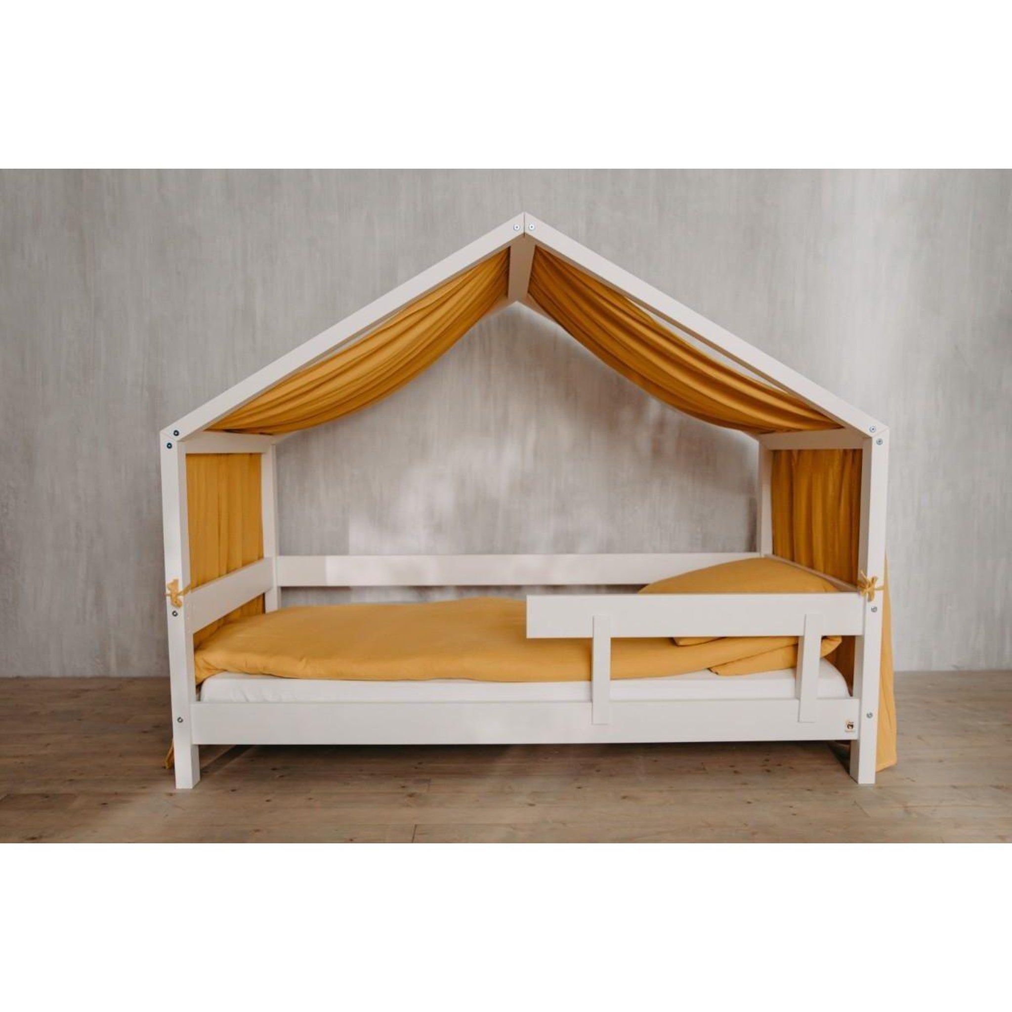 Voir la diapositive 4 : YAPPY KIDS YappyMuslin - Rideaux pour lit YappyHytte 75x360 cm - Moutarde