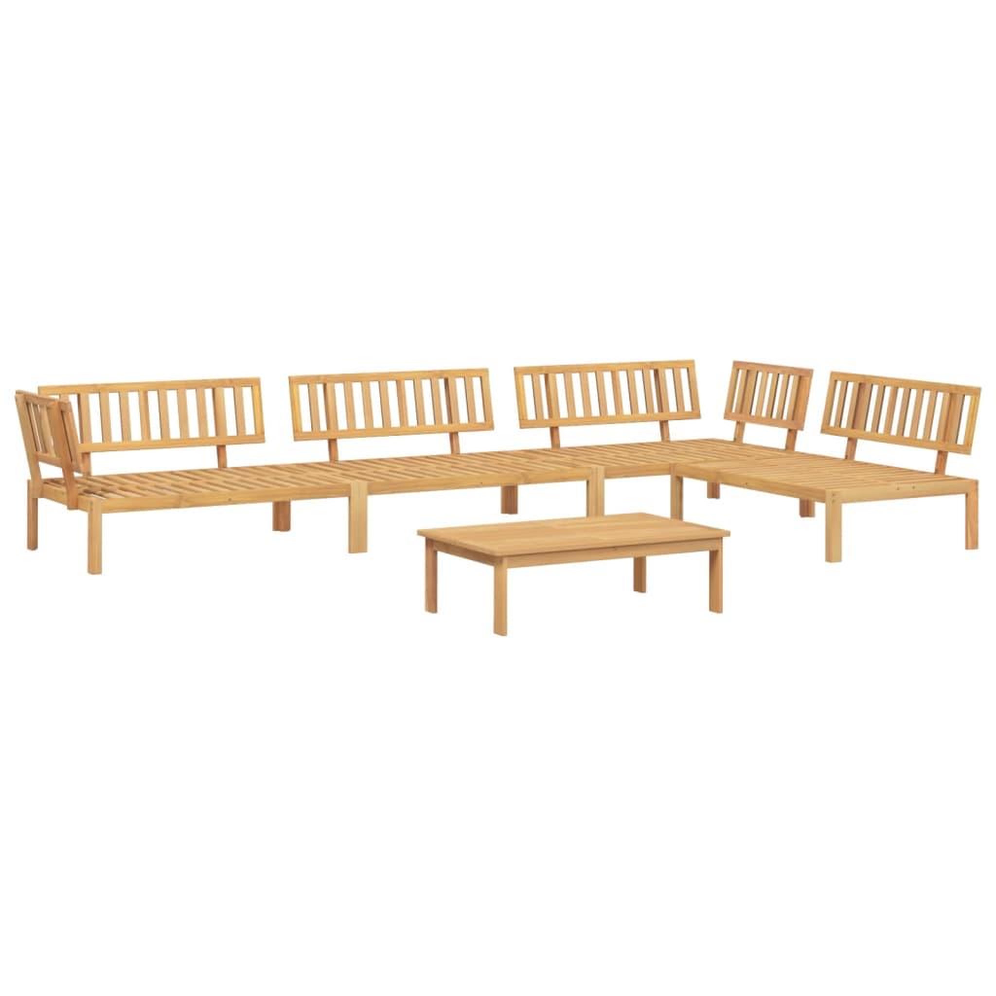 Voir la diapositive 2 : VIDAXL Salon palette de jardin 5 pcs bois d'acacia massif