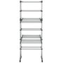 Voir la diapositive 3 : VIDAXL Etagere a linge a 3 niveaux avec roues Argente 60x70x129 cm