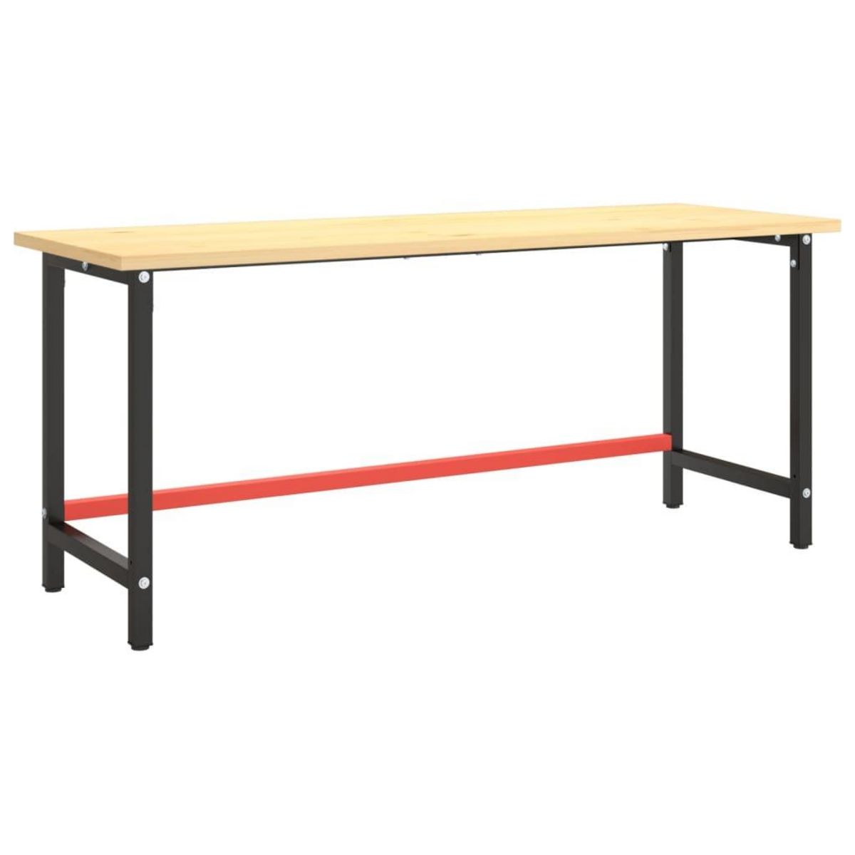 VIDAXL Cadre de banc de travail Noir et rouge mat 180x57x79 cm Metal