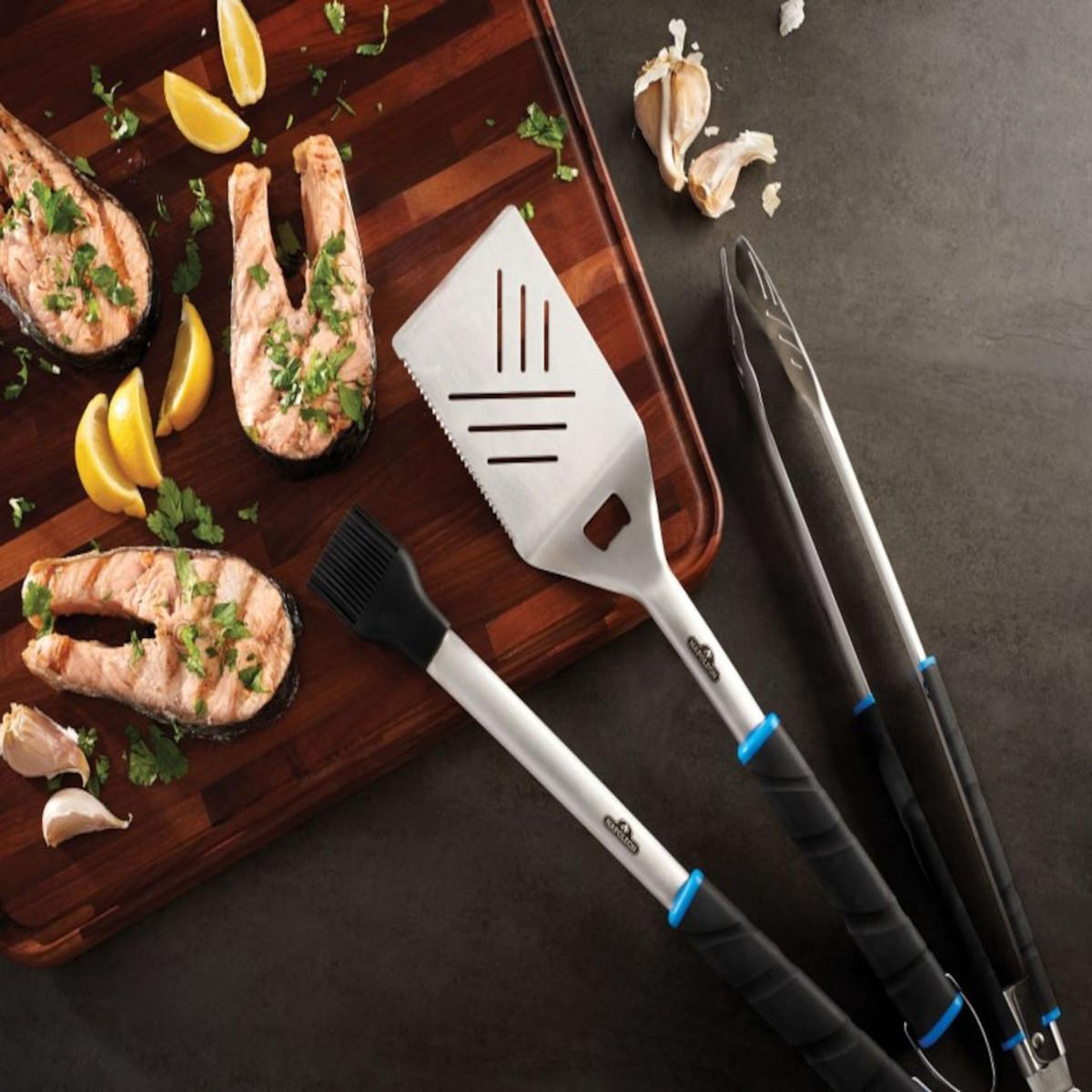 NAPOLEON Lot de 3 ustensiles : 1 spatule + 1 pince + 1 pinceau - Napoléon