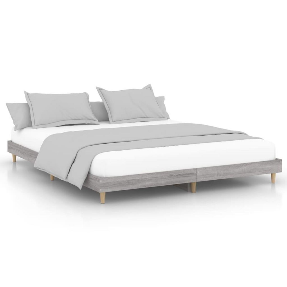 VIDAXL Cadre de lit sans matelas sonoma gris 200x200 cm