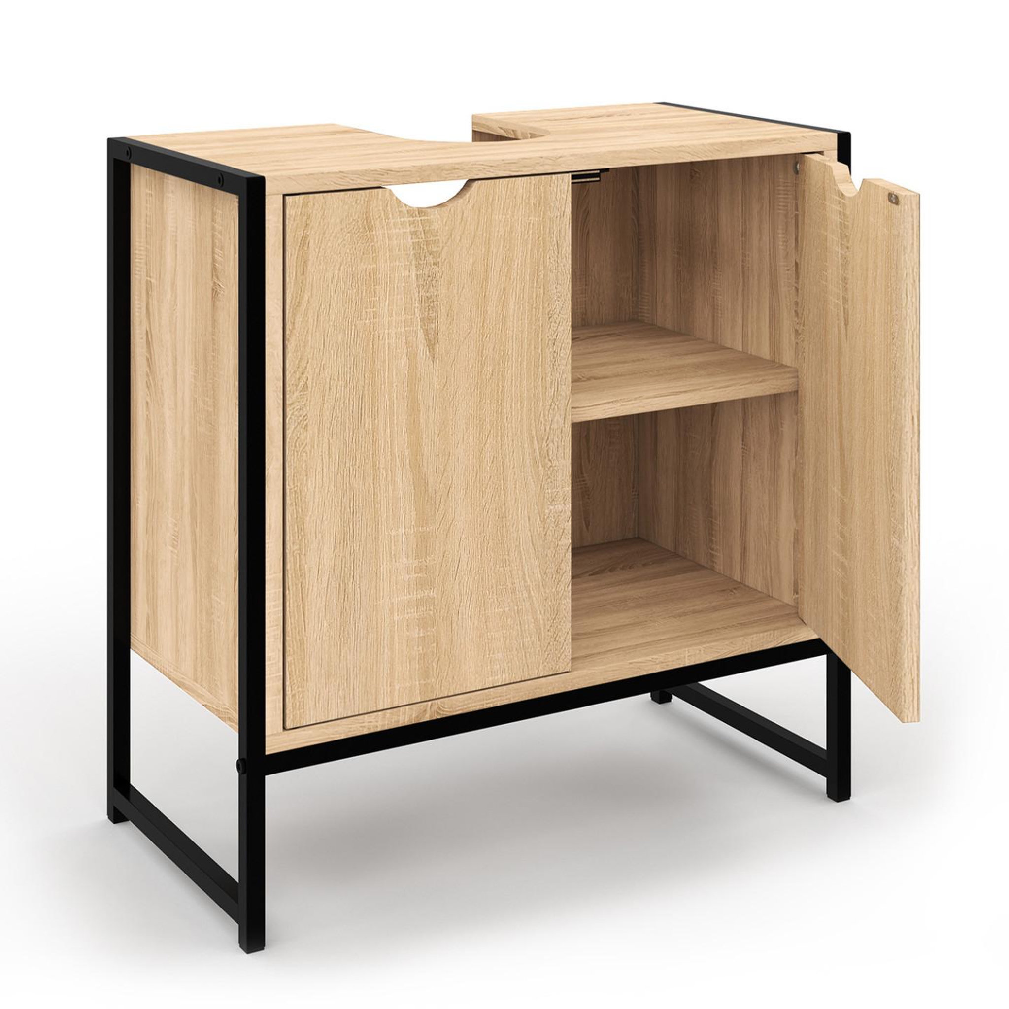 Voir la diapositive 6 : ID MARKET Meuble sous lavabo salle de bain DETROIT design industriel