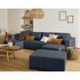 Voir la diapositive 2 : BEST MOBILIER Topaze - canapé panoramique - 7 places - convertible avec coffre - en tissu