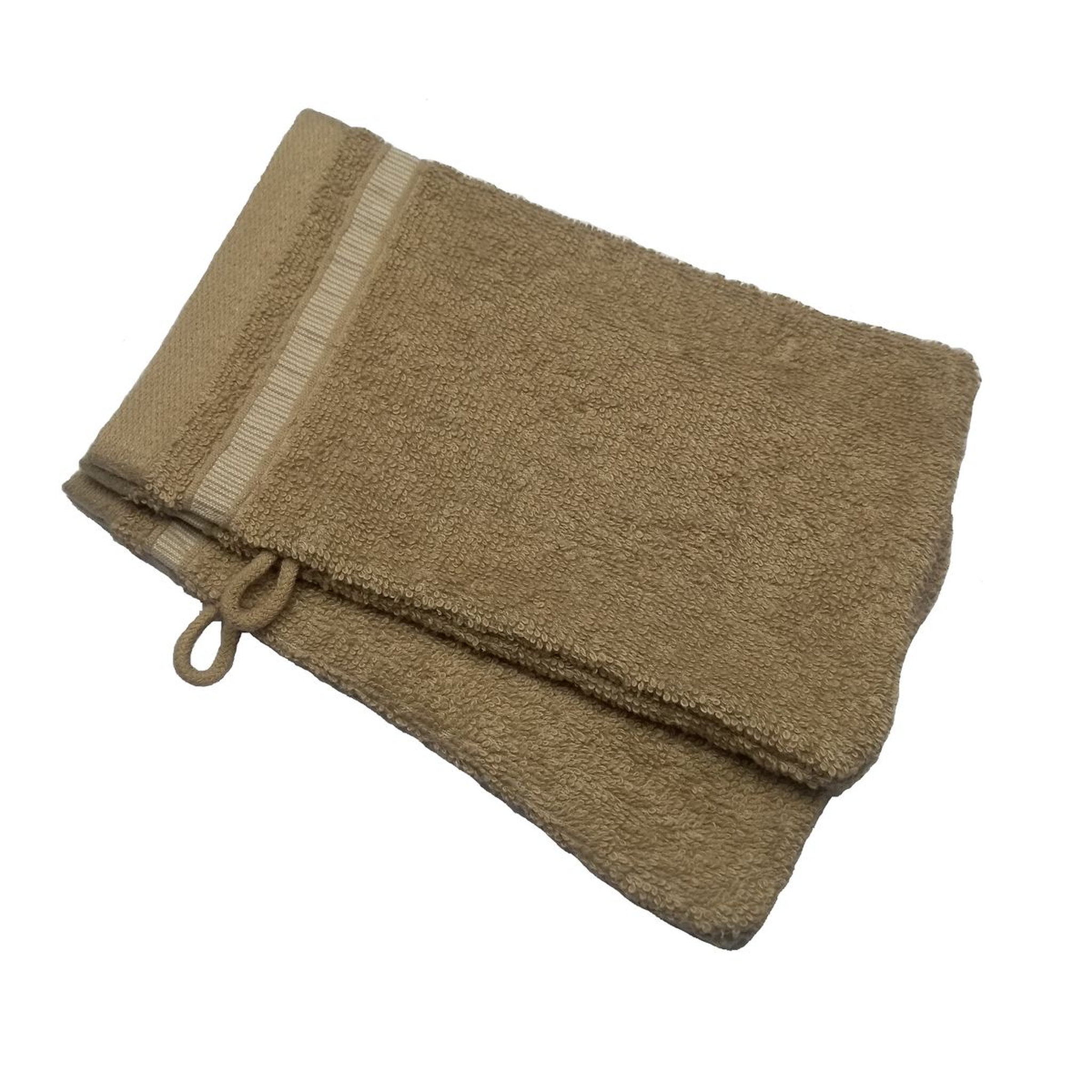 ACTUEL Lot de 2 gants de toilette uni en polycoton recyclé 450gsm