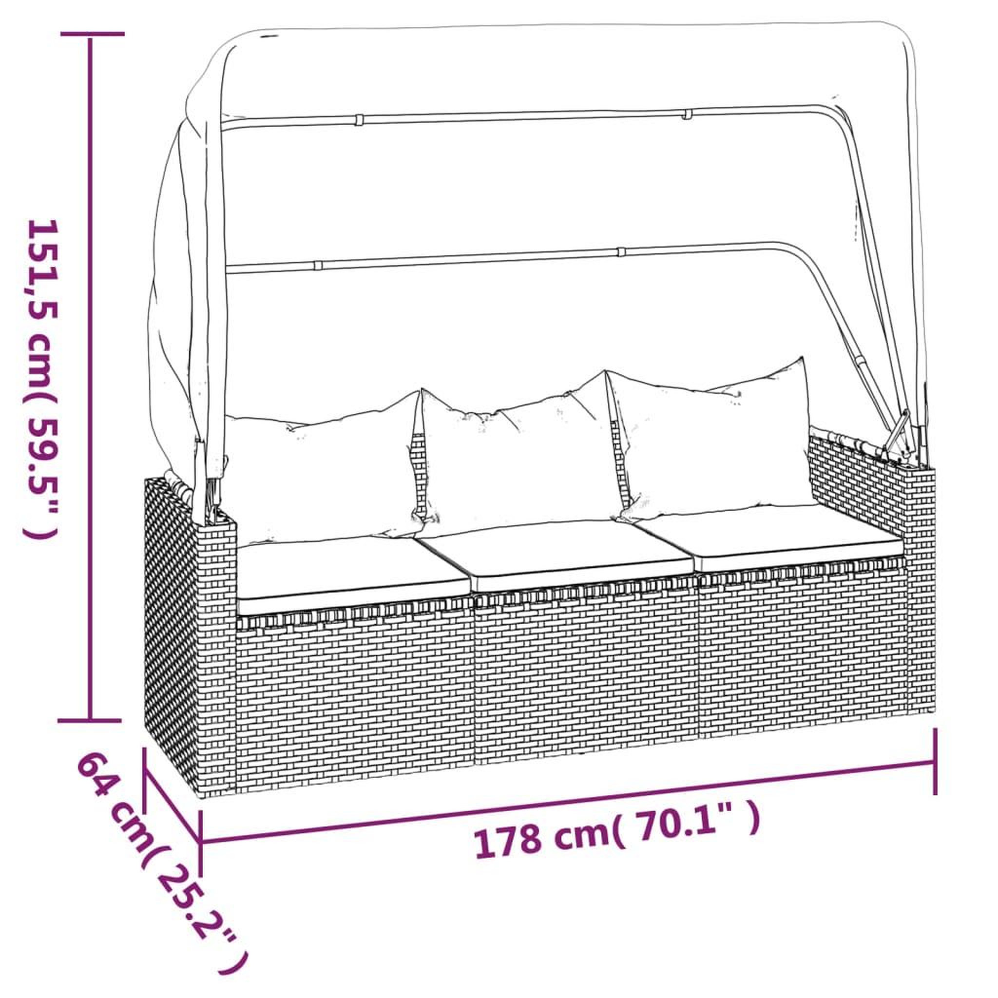 Voir la diapositive 6 : VIDAXL Salon de jardin 4 pcs avec coussins gris resine tressee